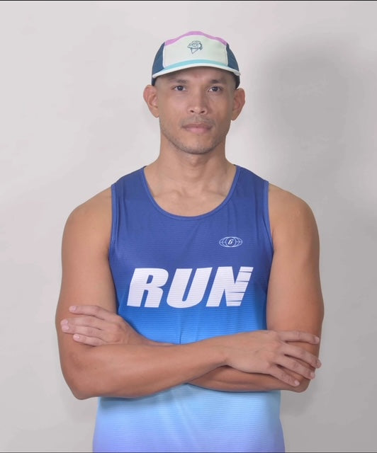POLERA RUNNING CELESTE sin mangas