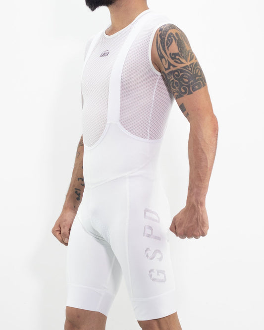 CALZA CICLISMO BIB 35SP PAD ITALIANO BLANCA